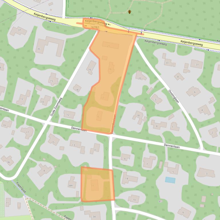 Kaart van postcodegebied 6705BS.