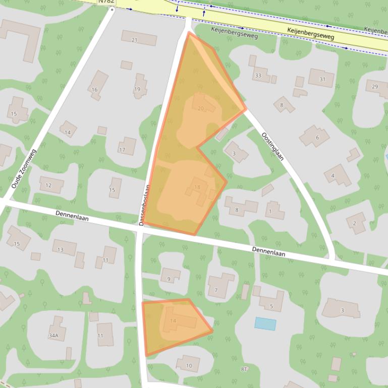 Kaart van postcodegebied 6705BV.