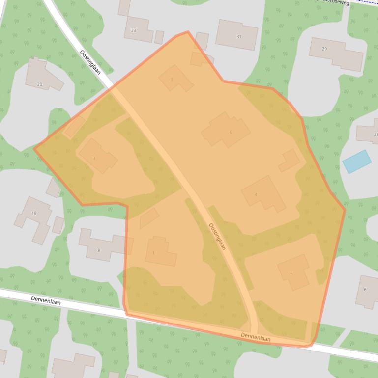 Kaart van postcodegebied 6705BW.