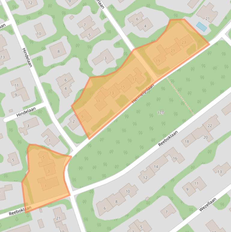 Kaart van postcodegebied 6705CX.