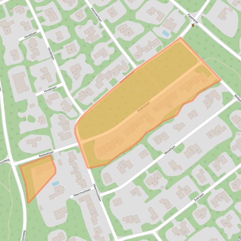 Kaart van postcodegebied 6705DB.