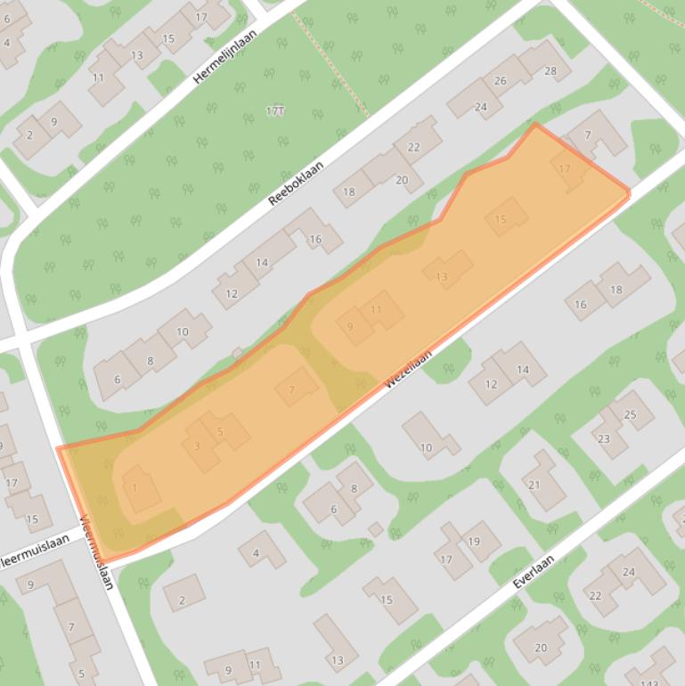 Kaart van postcodegebied 6705DE.