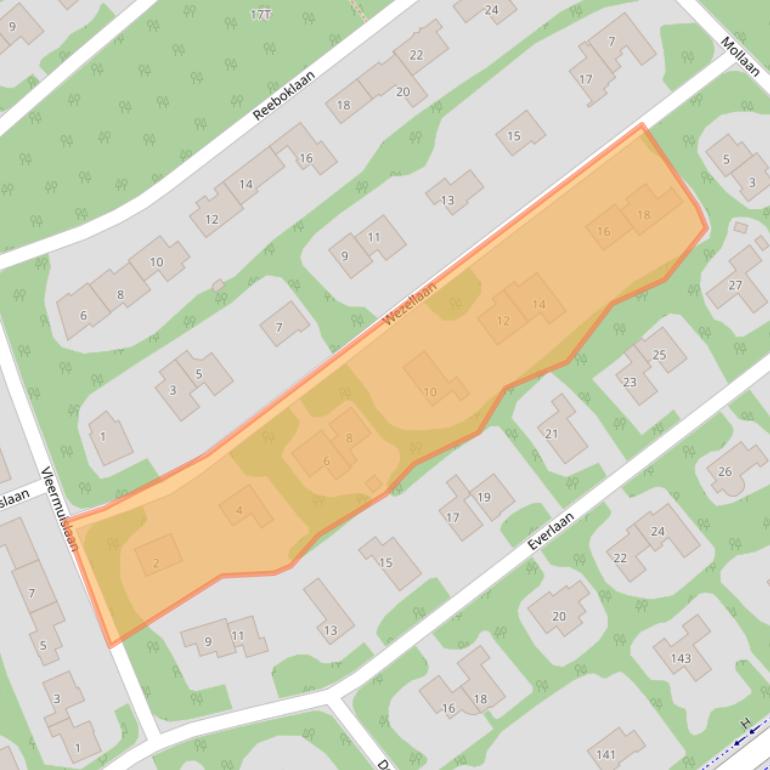 Kaart van postcodegebied 6705DG.