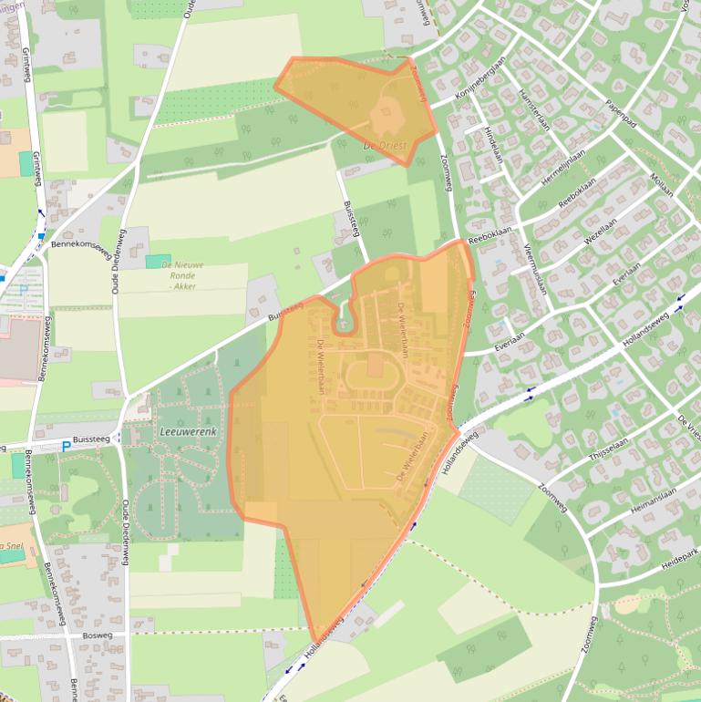 Kaart van postcodegebied 6705DM.