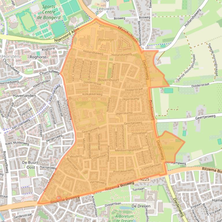 Kaart van postcodegebied 6706.