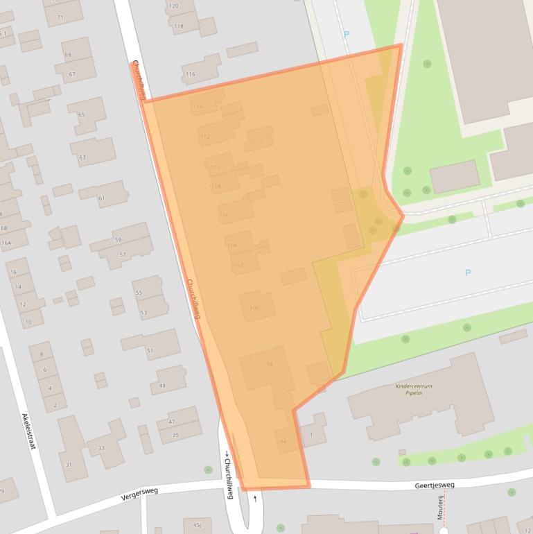 Kaart van postcodegebied 6706AE.