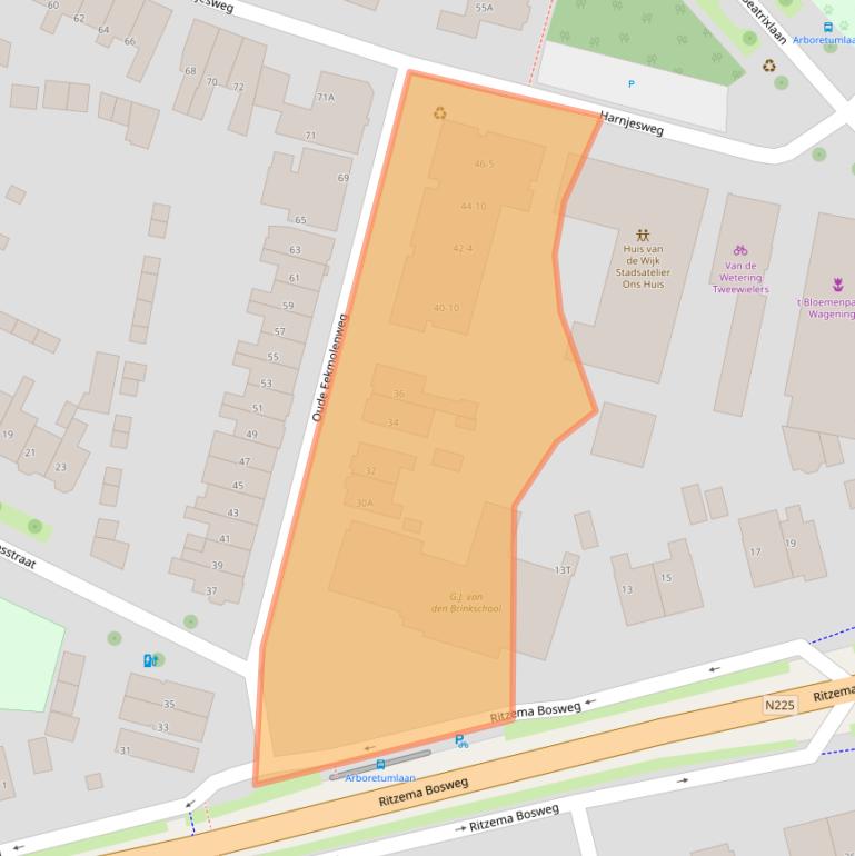 Kaart van postcodegebied 6706AP.