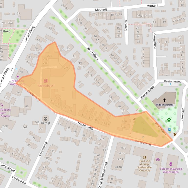 Kaart van postcodegebied 6706AR.