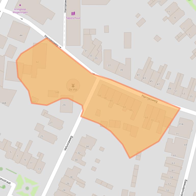 Kaart van postcodegebied 6706AT.