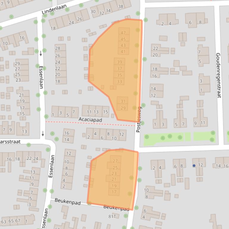 Kaart van postcodegebied 6706BR.