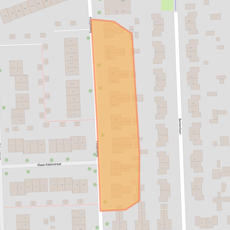 Kaart van postcodegebied 6706BV.