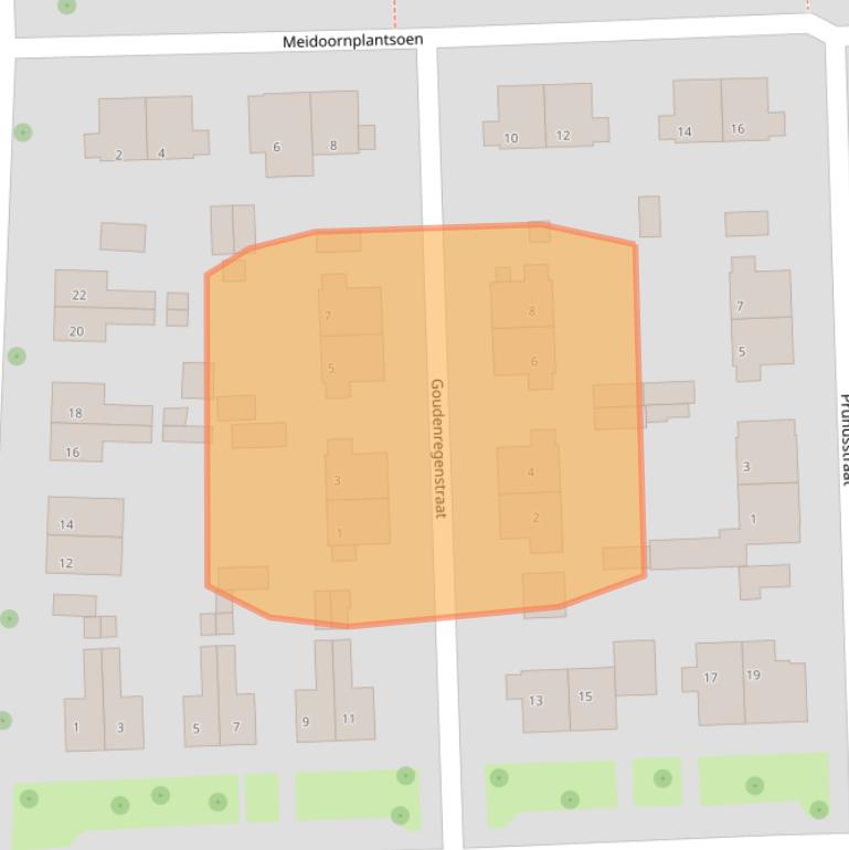 Kaart van postcodegebied 6706BZ.