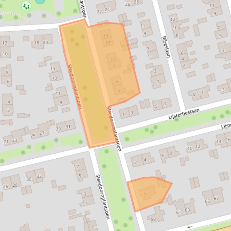 Kaart van postcodegebied 6706CC.