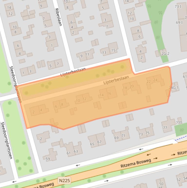 Kaart van postcodegebied 6706CE.