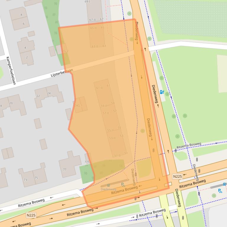 Kaart van postcodegebied 6706CH.
