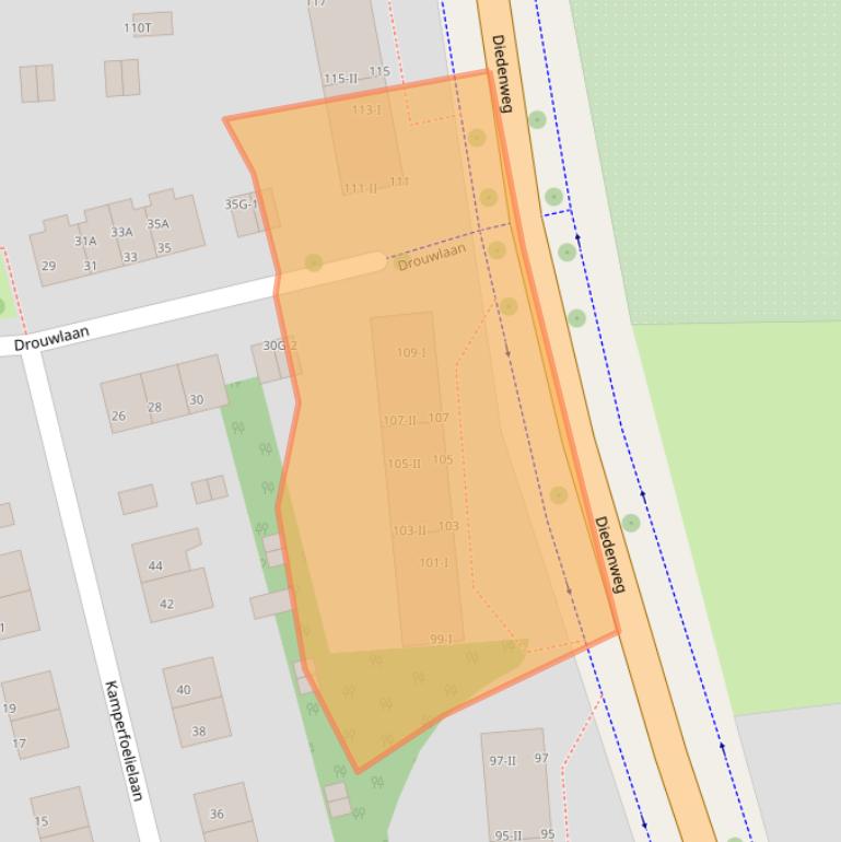 Kaart van postcodegebied 6706CL.