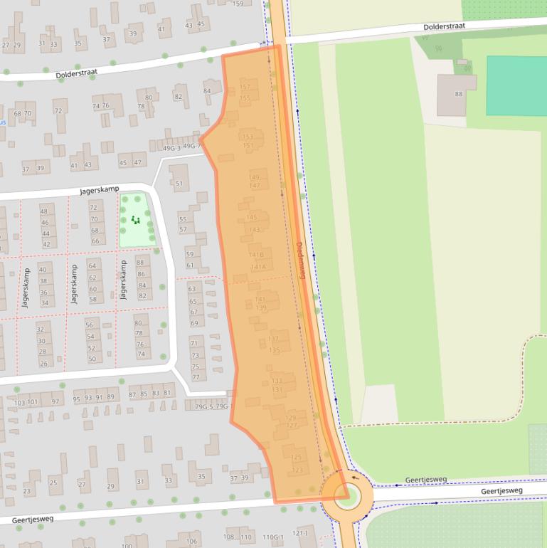 Kaart van postcodegebied 6706CN.