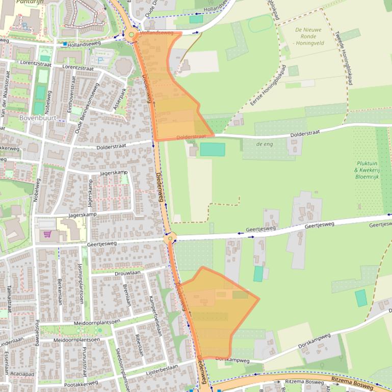 Kaart van postcodegebied 6706CR.