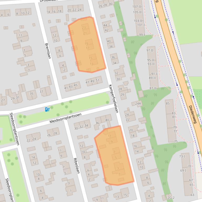 Kaart van postcodegebied 6706CV.