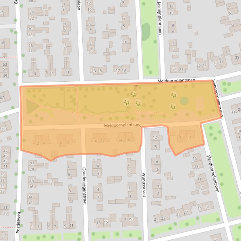 Kaart van postcodegebied 6706DC.