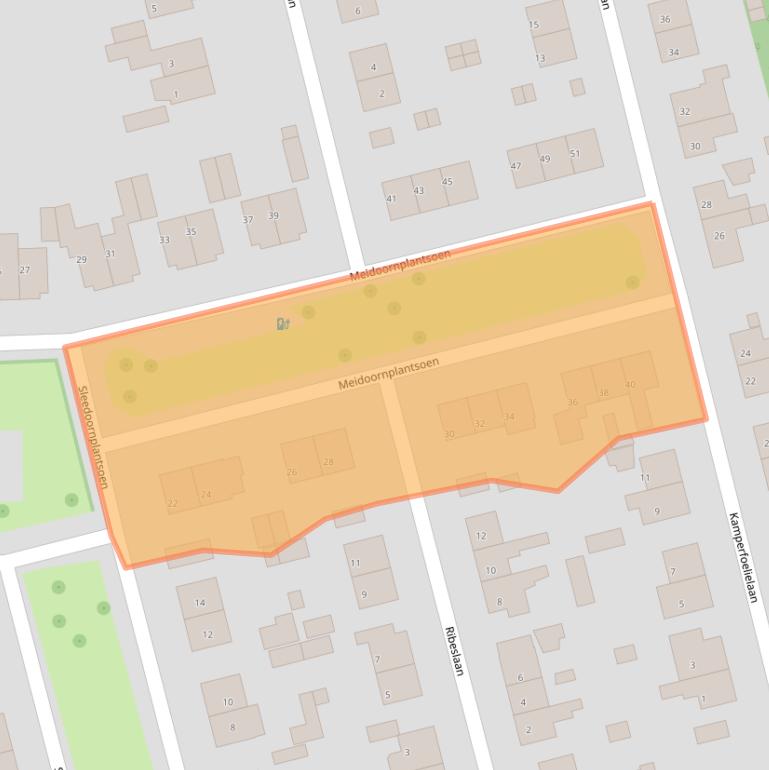 Kaart van postcodegebied 6706DD.