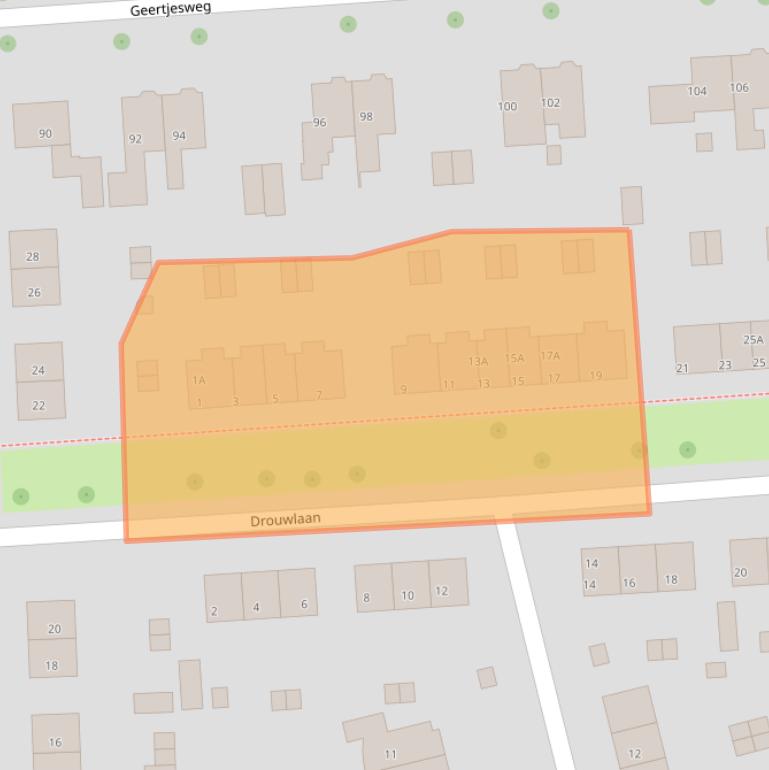 Kaart van postcodegebied 6706DG.