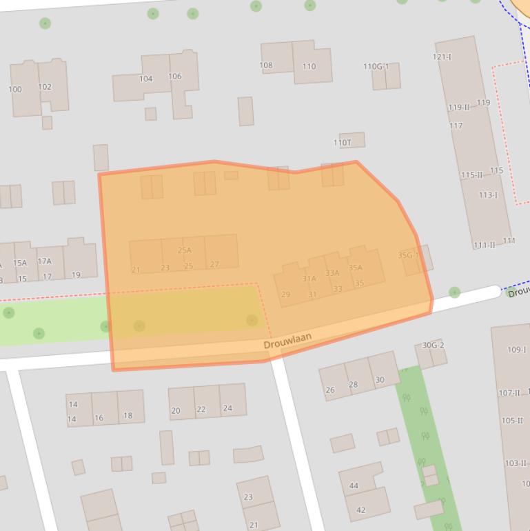 Kaart van postcodegebied 6706DH.