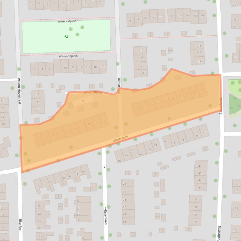 Kaart van postcodegebied 6706DP.