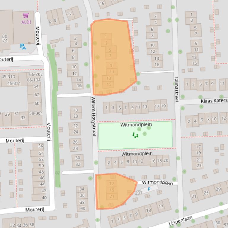 Kaart van postcodegebied 6706DW.