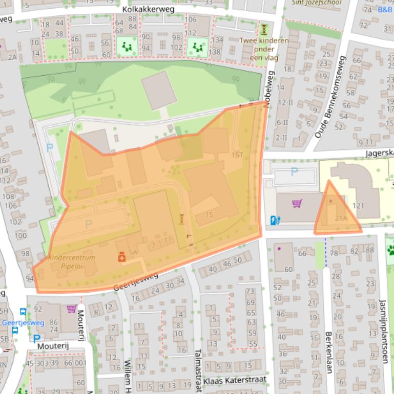Kaart van postcodegebied 6706EA.