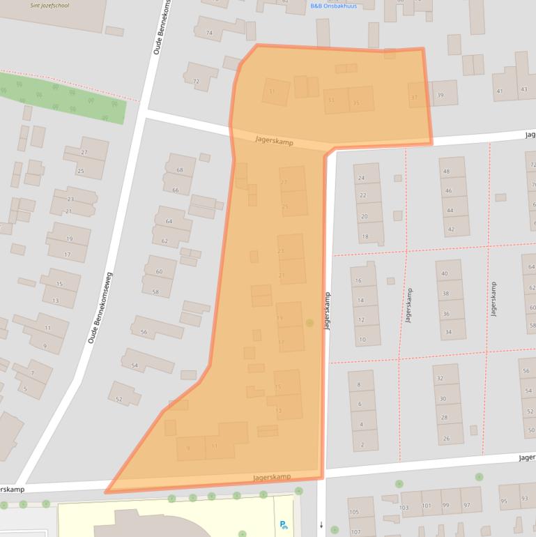 Kaart van postcodegebied 6706EG.