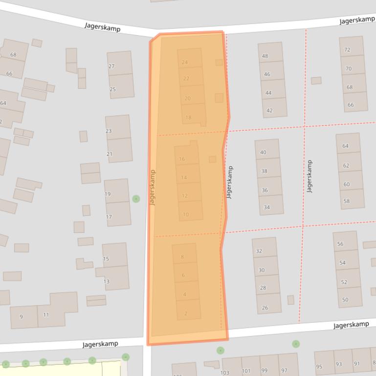 Kaart van postcodegebied 6706EL.