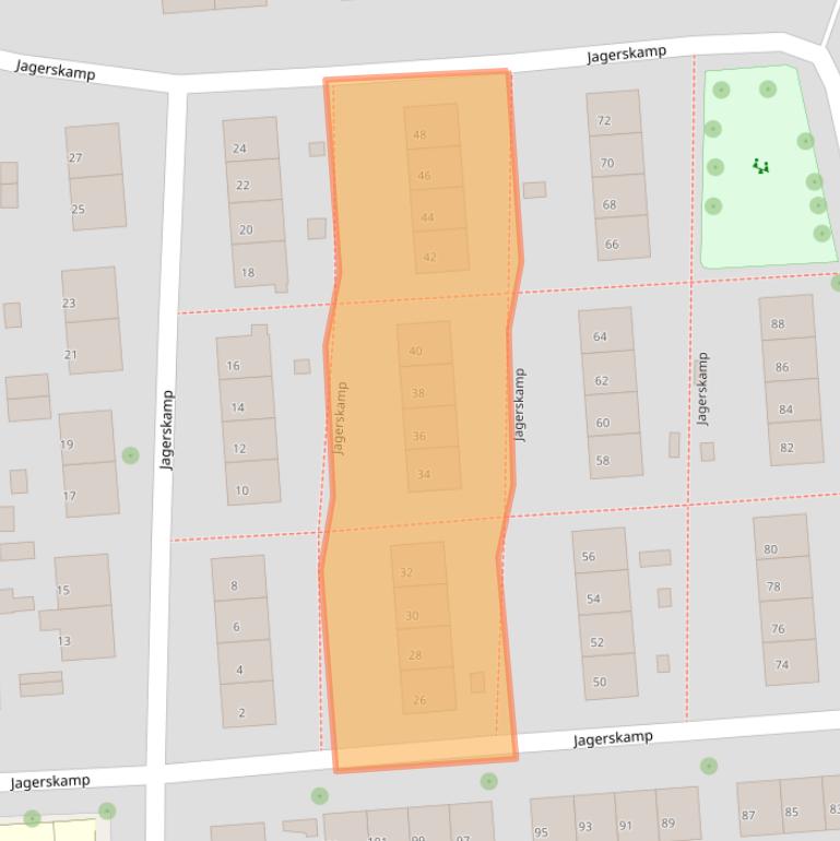 Kaart van postcodegebied 6706EM.