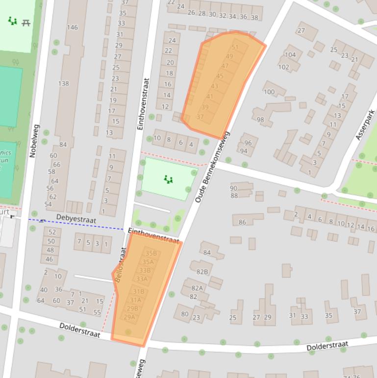 Kaart van postcodegebied 6706ES.