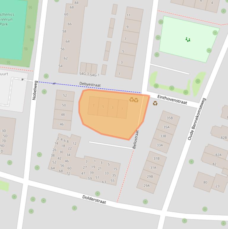 Kaart van postcodegebied 6706EW.