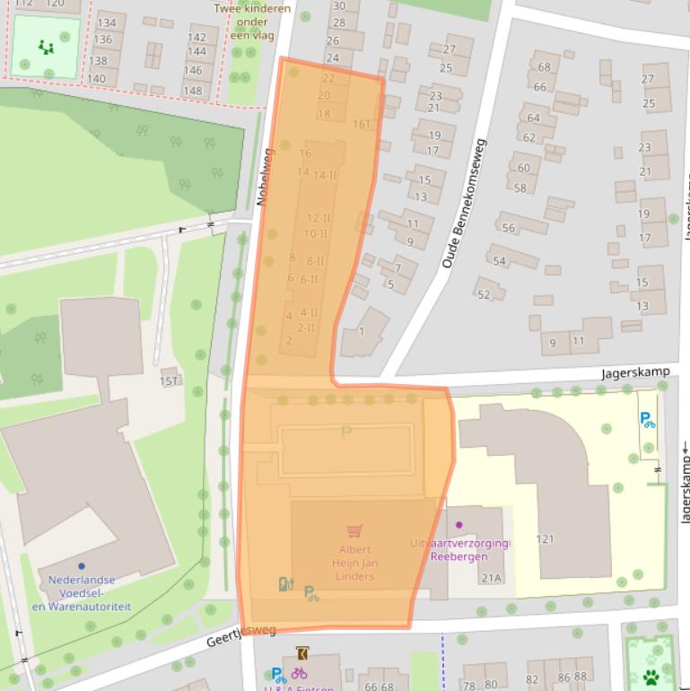 Kaart van postcodegebied 6706GA.