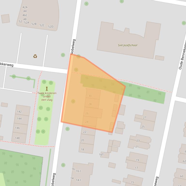 Kaart van postcodegebied 6706GB.