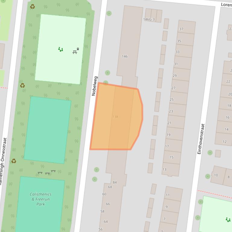 Kaart van postcodegebied 6706GG.