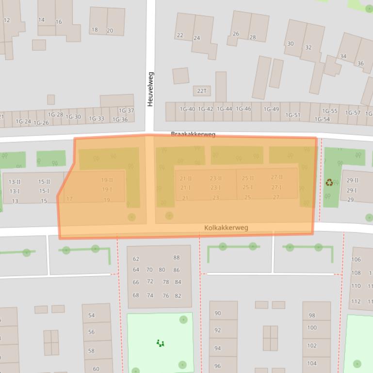 Kaart van postcodegebied 6706GK.