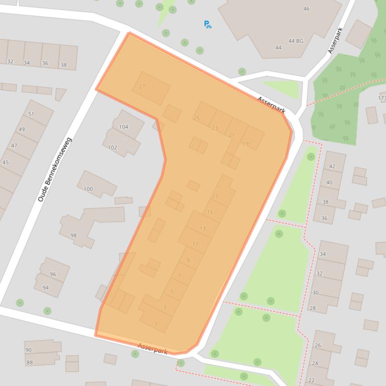 Kaart van postcodegebied 6706HA.