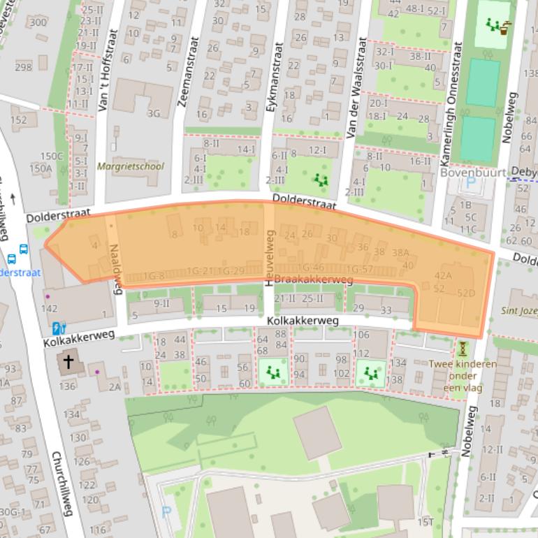 Kaart van postcodegebied 6706JE.