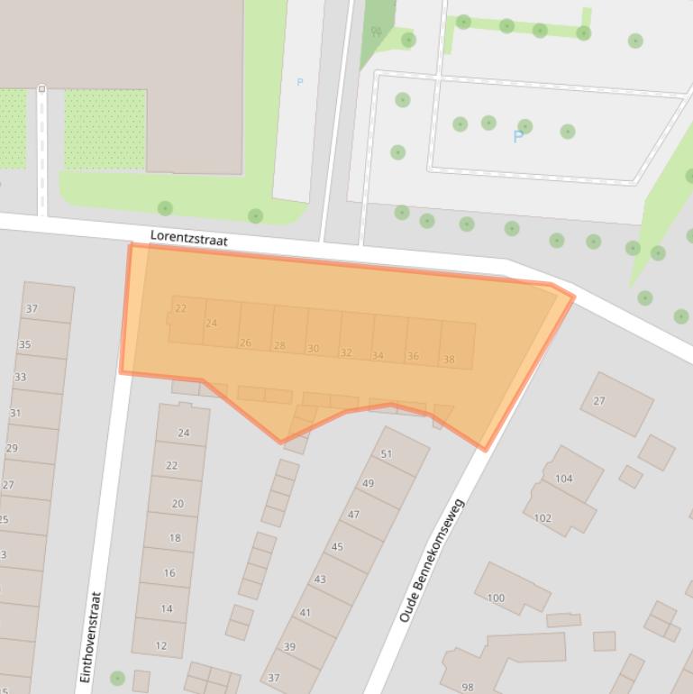 Kaart van postcodegebied 6706JJ.