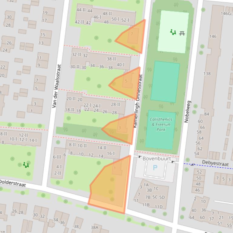 Kaart van postcodegebied 6706JK.