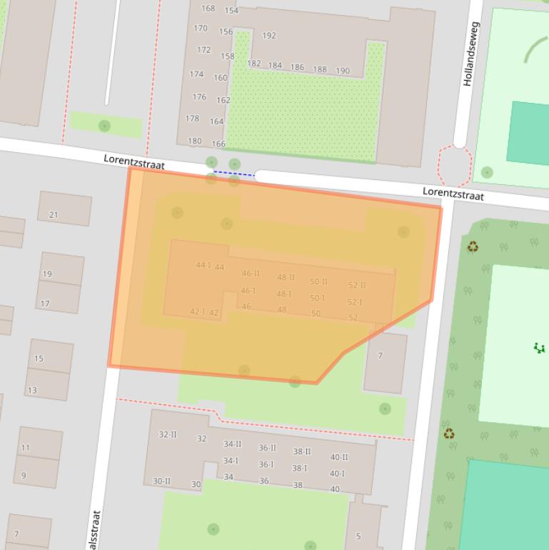 Kaart van postcodegebied 6706JS.