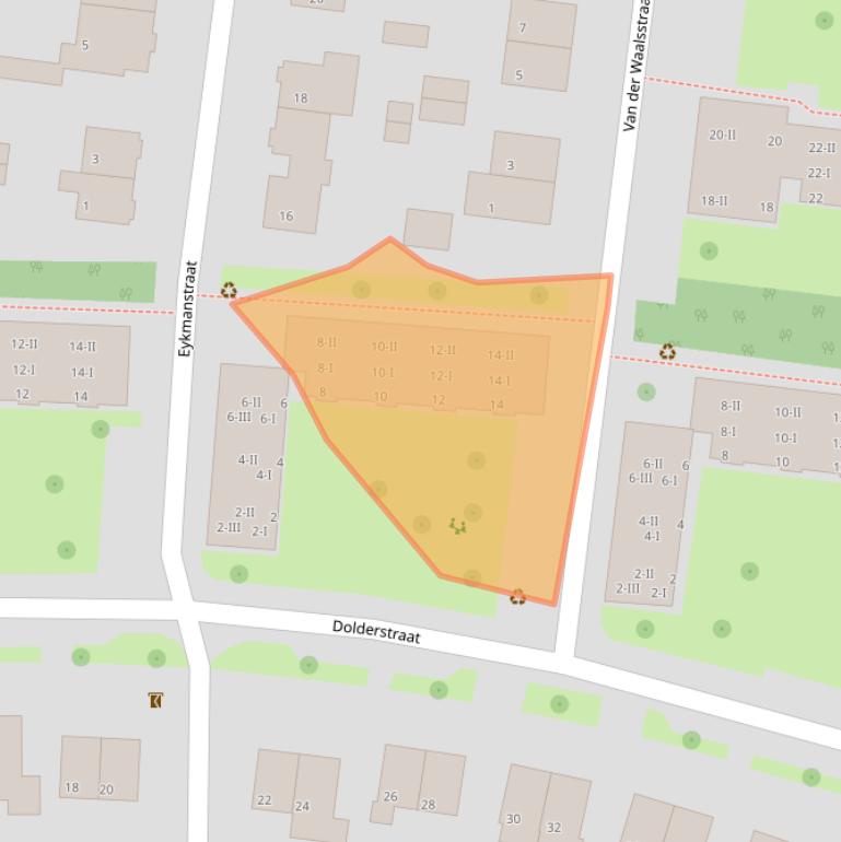 Kaart van postcodegebied 6706JW.