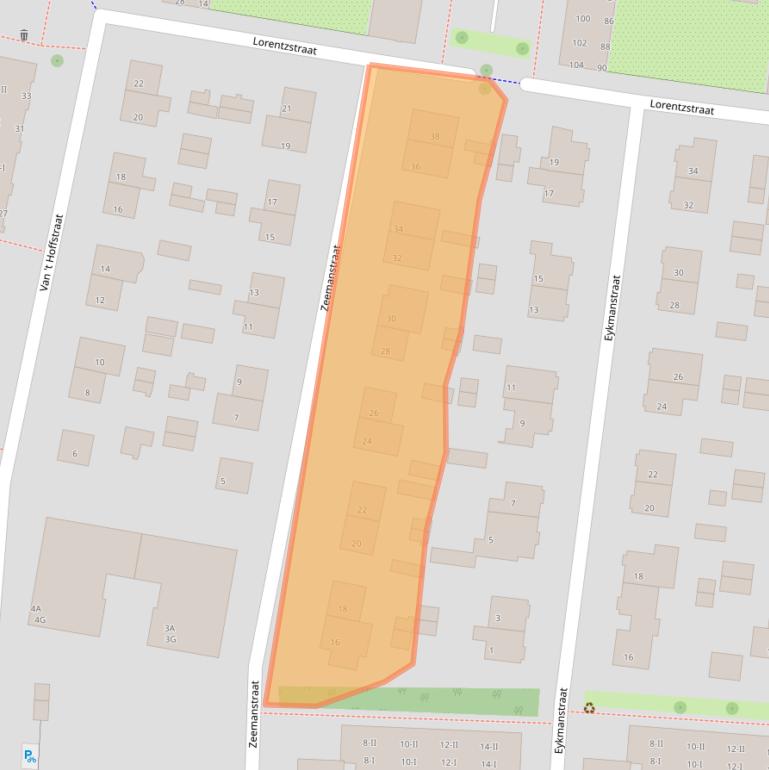 Kaart van postcodegebied 6706KC.