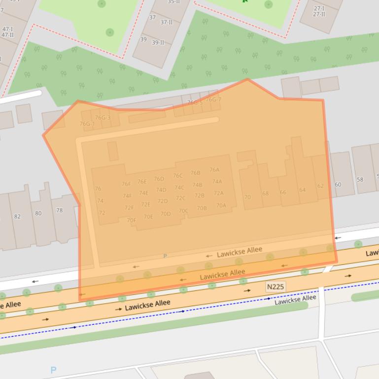 Kaart van postcodegebied 6707AK.