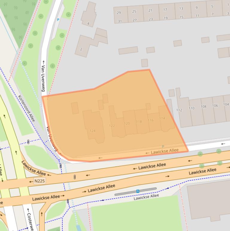 Kaart van postcodegebied 6707AP.