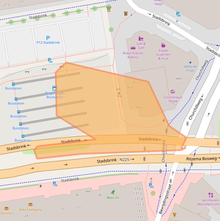 Kaart van postcodegebied 6707AT.