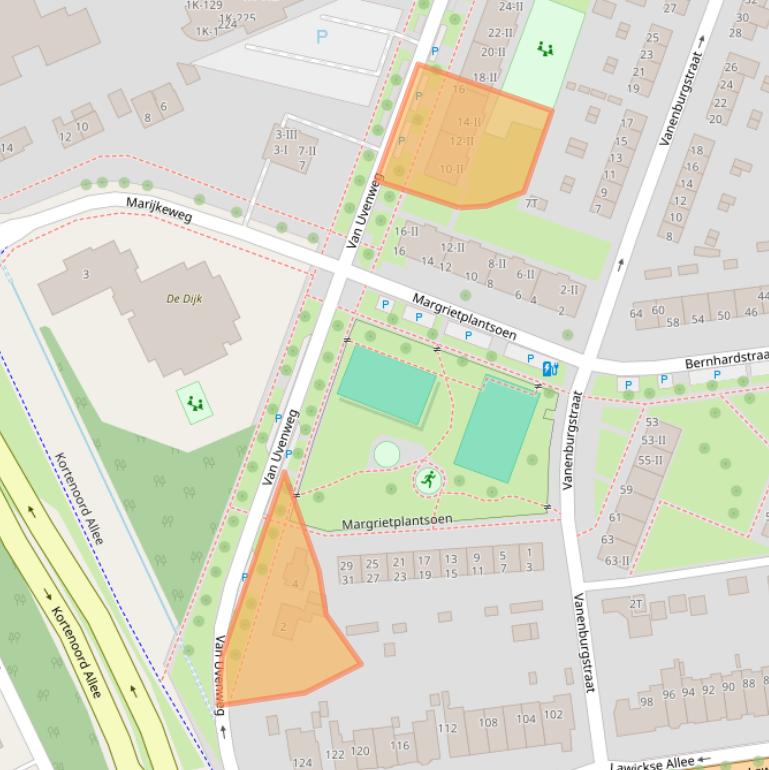 Kaart van postcodegebied 6707BA.